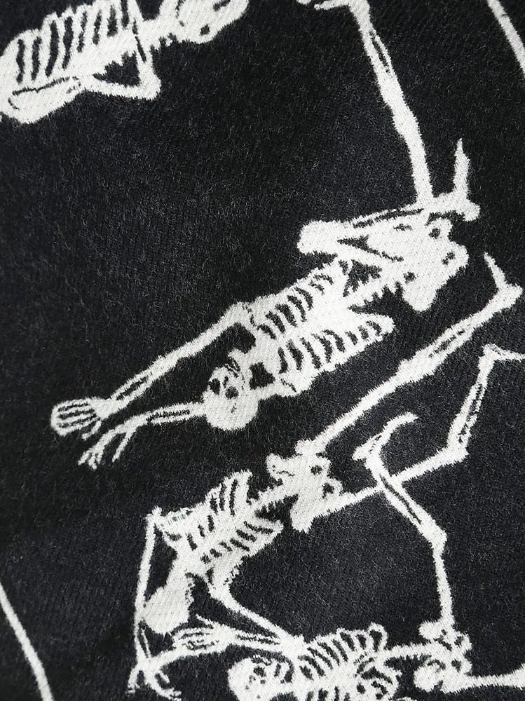 Alexander McQueen Dancing Skeleton Frayed Scarf