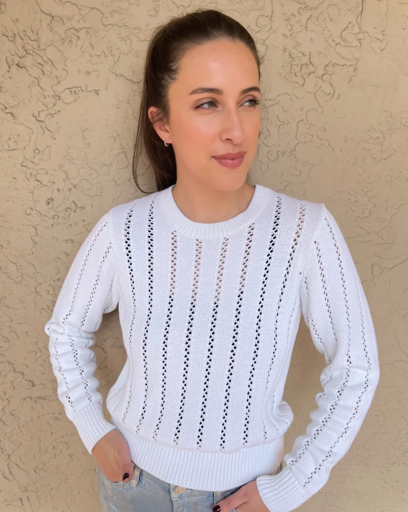 Autumn Cashmere Pointelle Ladder Stitch