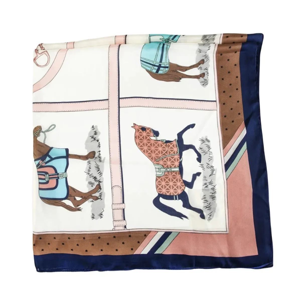 AWST Int'l Horses in Blankets Silky Scarf