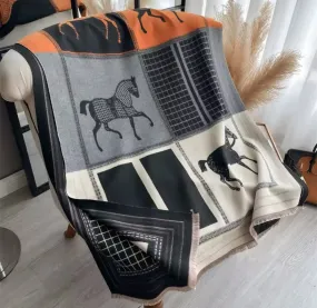 Black Classic Equestrian Scarf/Shawl