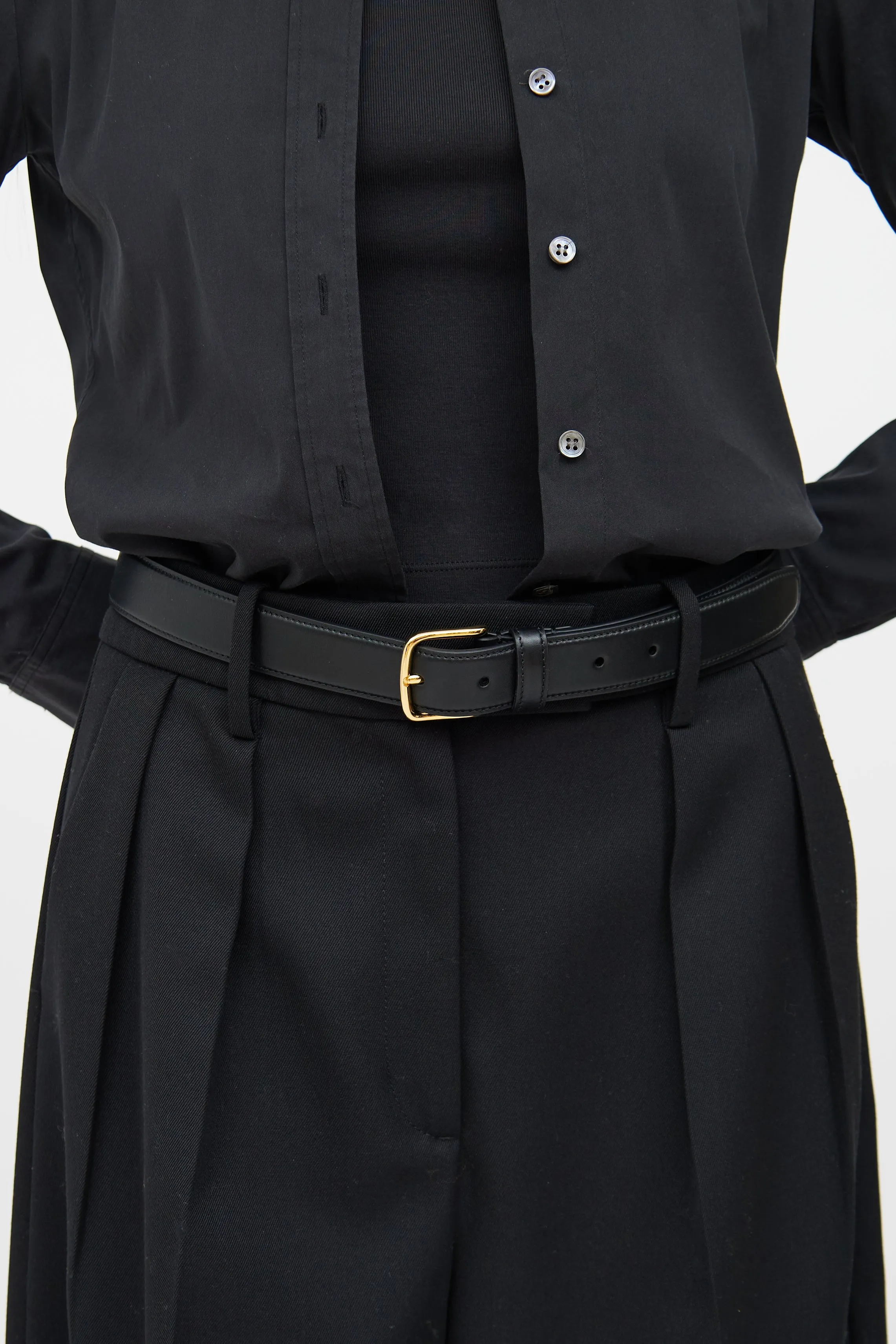Black Classic Leather Belt
