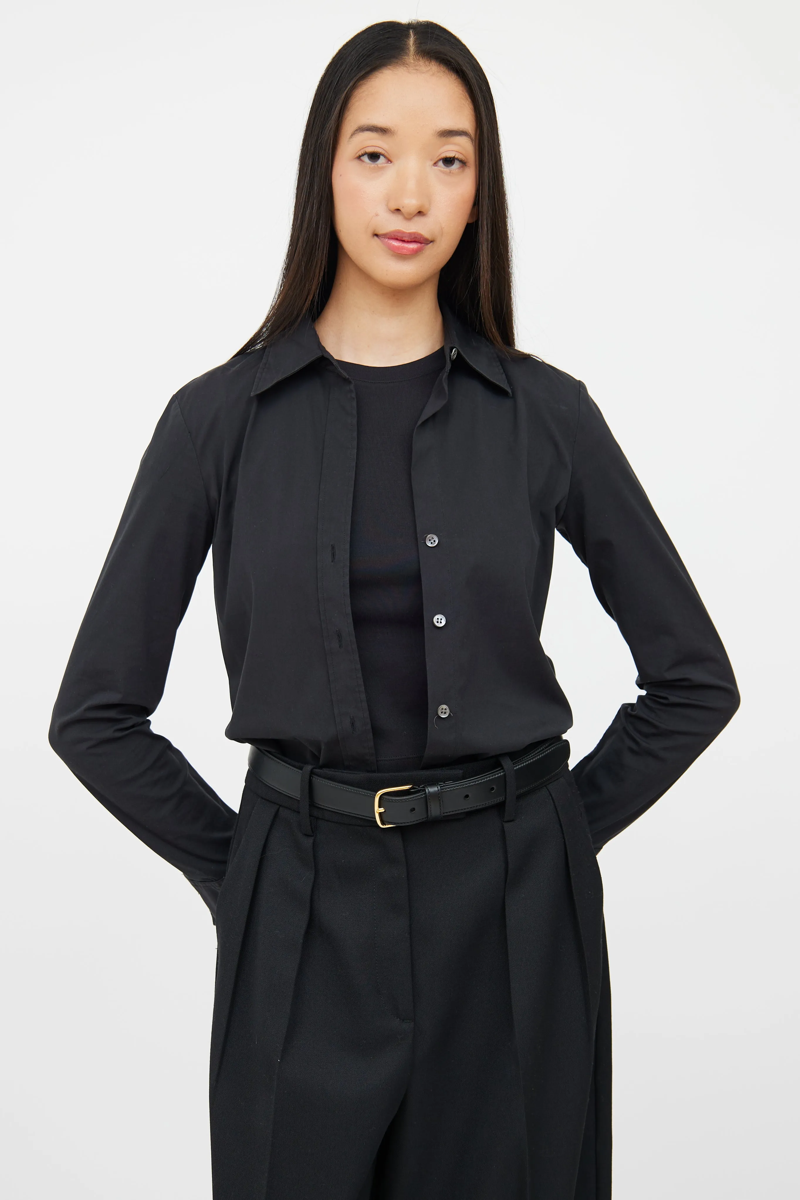 Black Classic Leather Belt