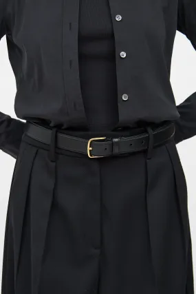 Black Classic Leather Belt