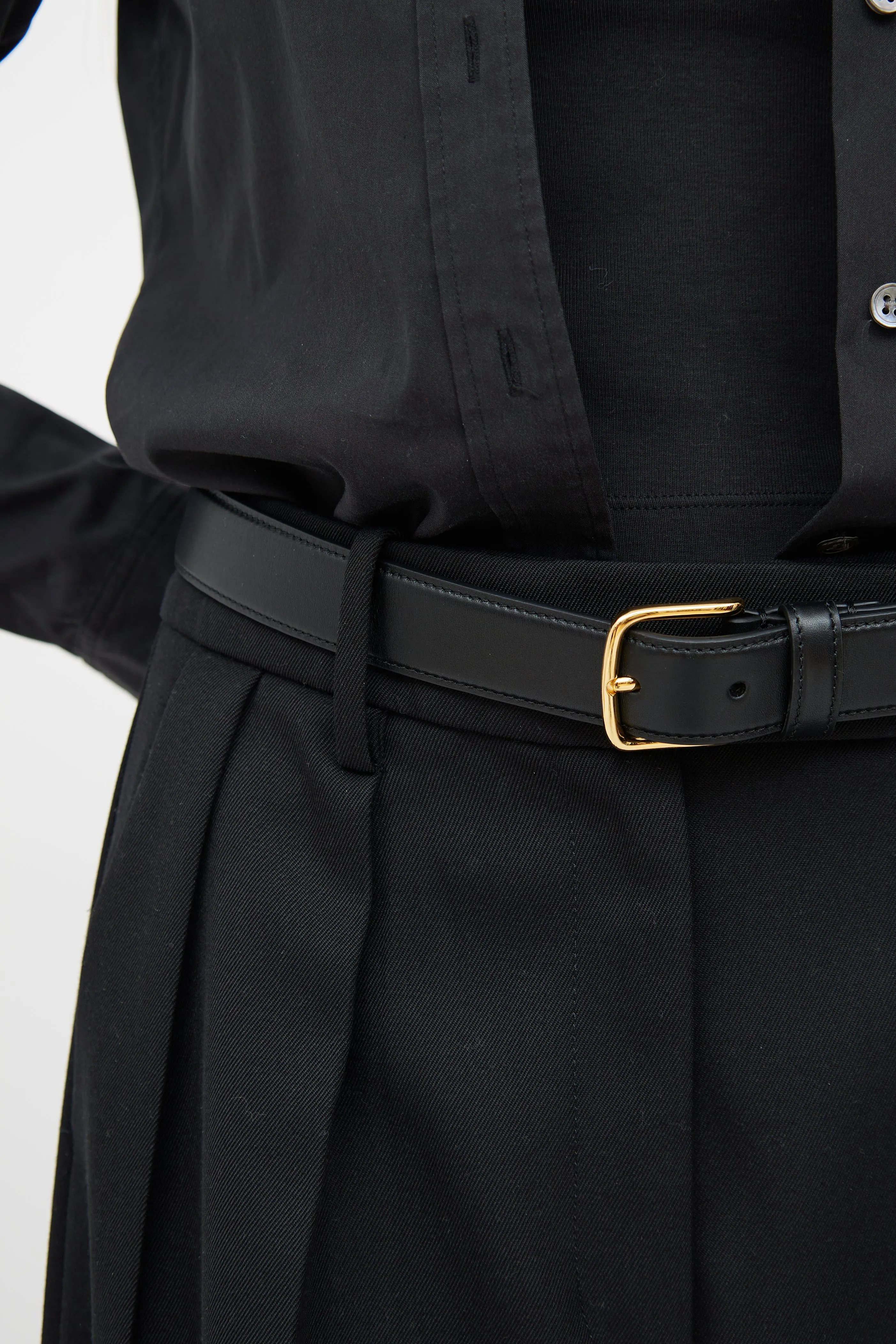 Black Classic Leather Belt