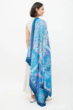Blue & Pink Aux Portes de Palais 140 Scarf