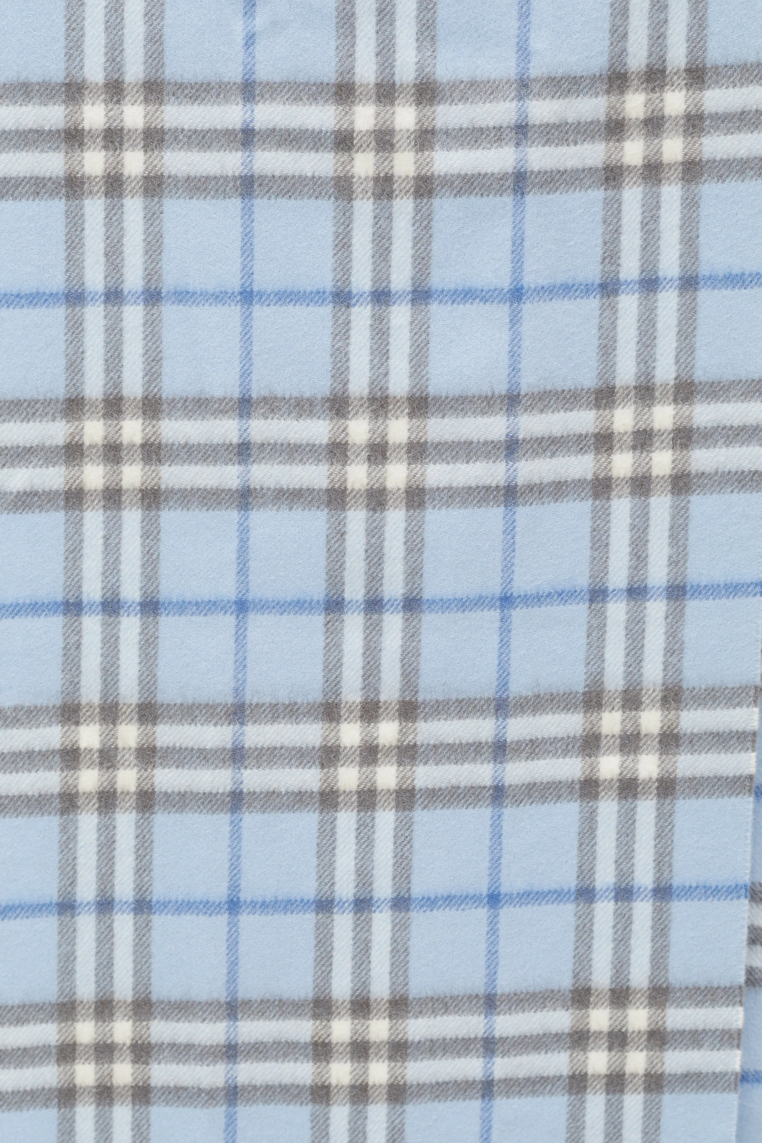 Blue & White Cashmere Check Scarf