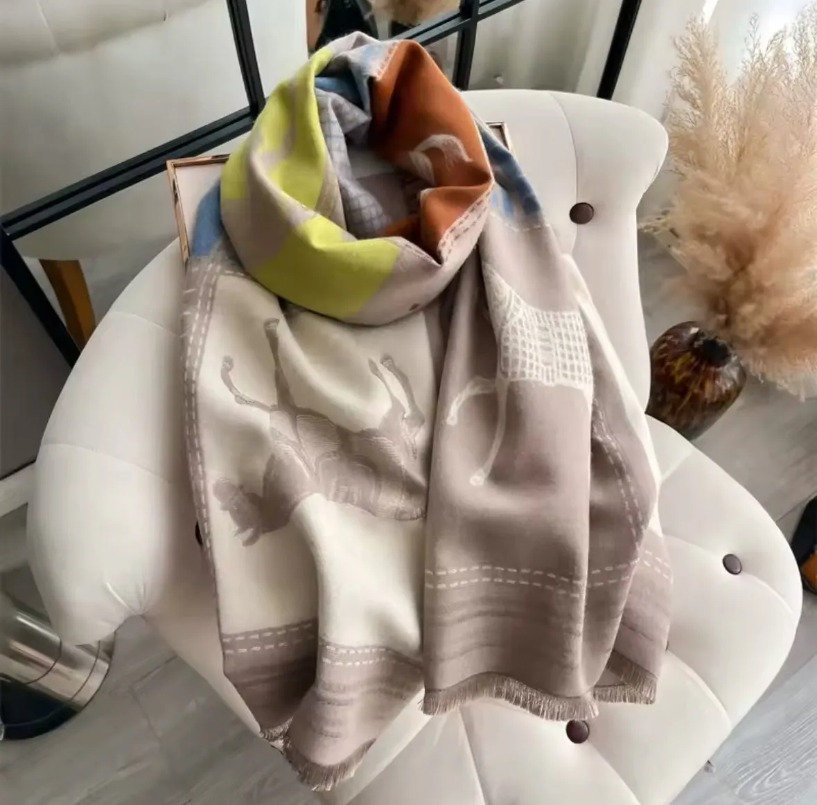 Blue Lime Classic Equestrian Scarf/Shawl