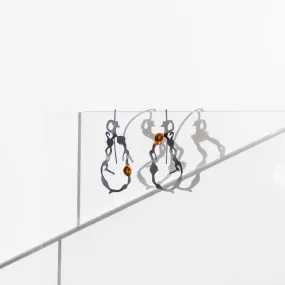 Chandelier Seaweed Earrings in Oxidized Silver