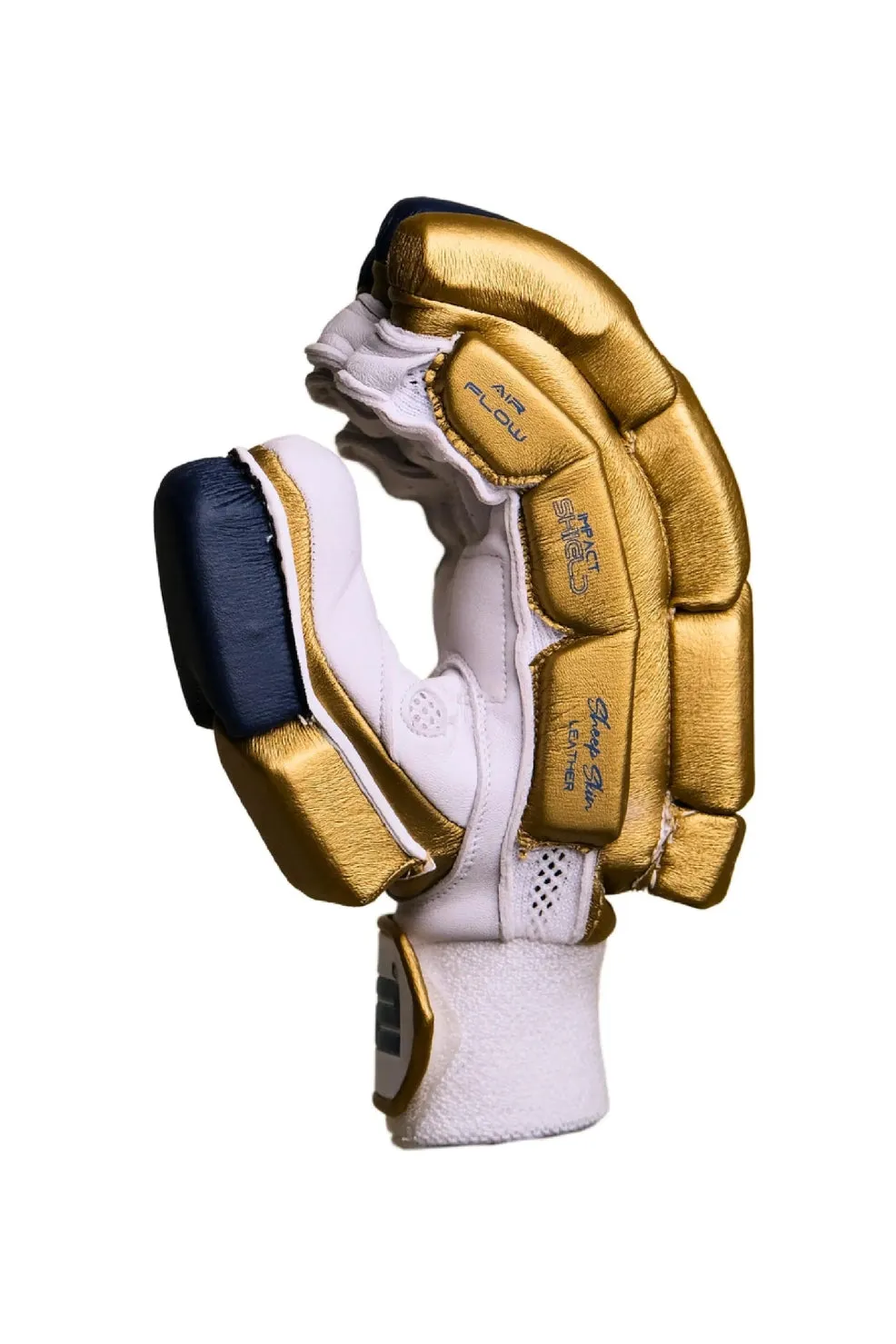 Cricket Batting Gloves - SplitX - Gold & Dark Blue