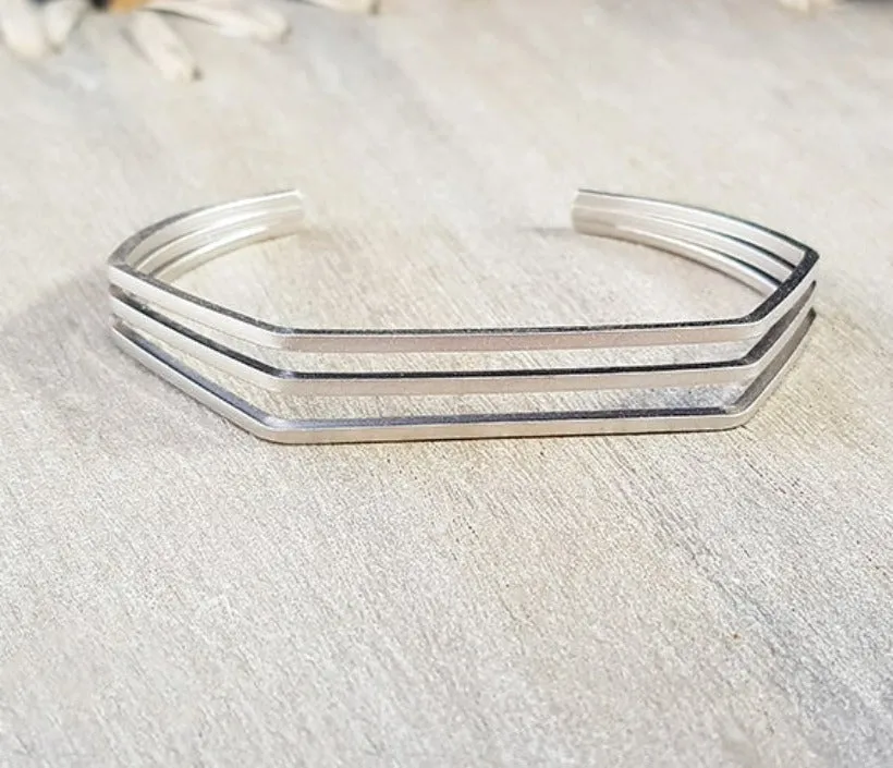 Geometric Open Cuff Bracelet
