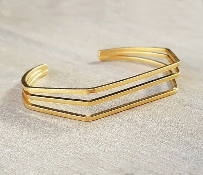 Geometric Open Cuff Bracelet