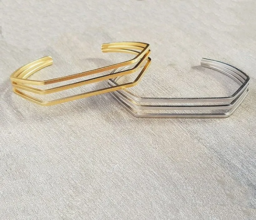 Geometric Open Cuff Bracelet