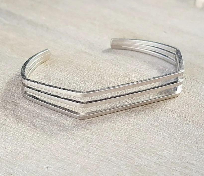 Geometric Open Cuff Bracelet