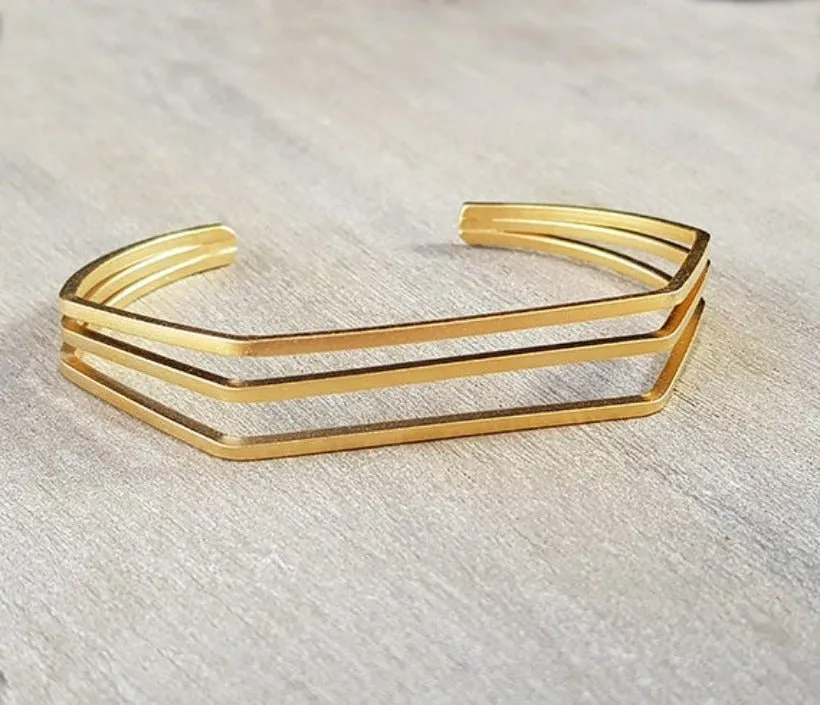 Geometric Open Cuff Bracelet