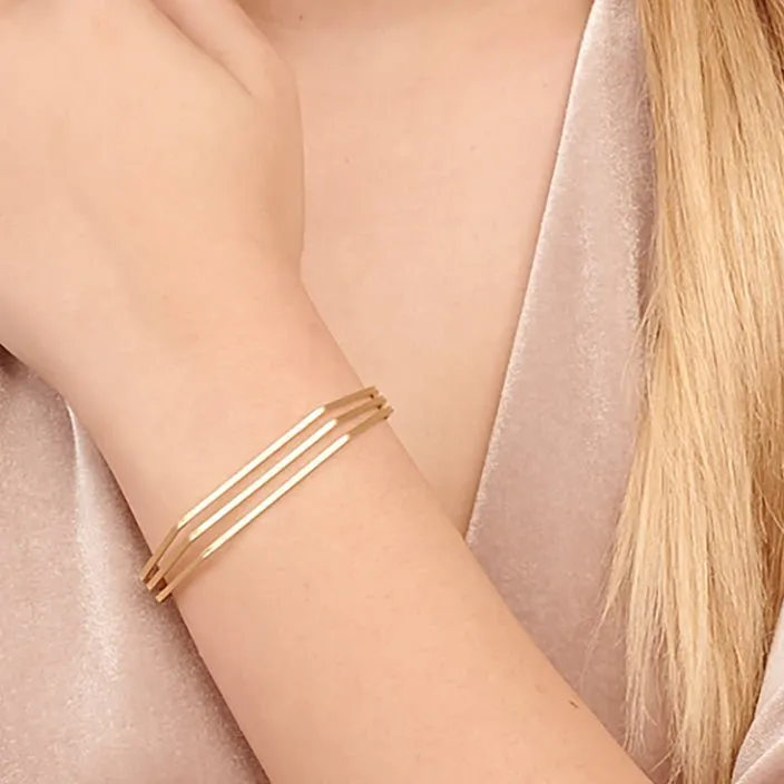 Geometric Open Cuff Bracelet