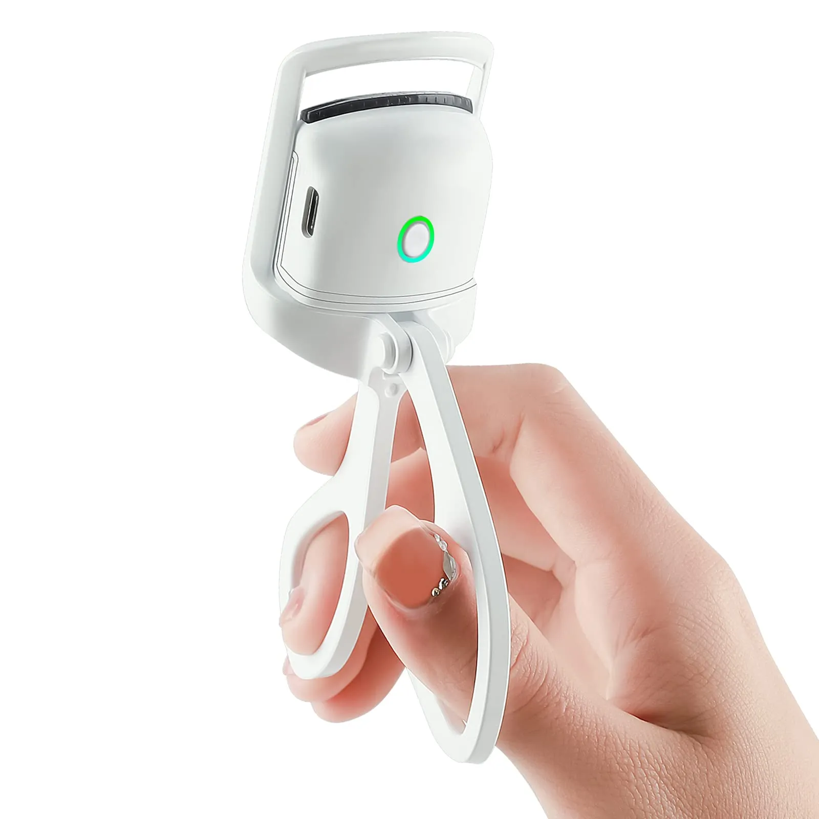 Heated Eyelash Curler, USB Rechargeable, Electric Heated Eyelash Curler, Two-Position Temperature Control, Long-Lasting Heated Eyelash Curler for Thick and Sparse Eyelashes, 24 Hour Long-Lasting Curl