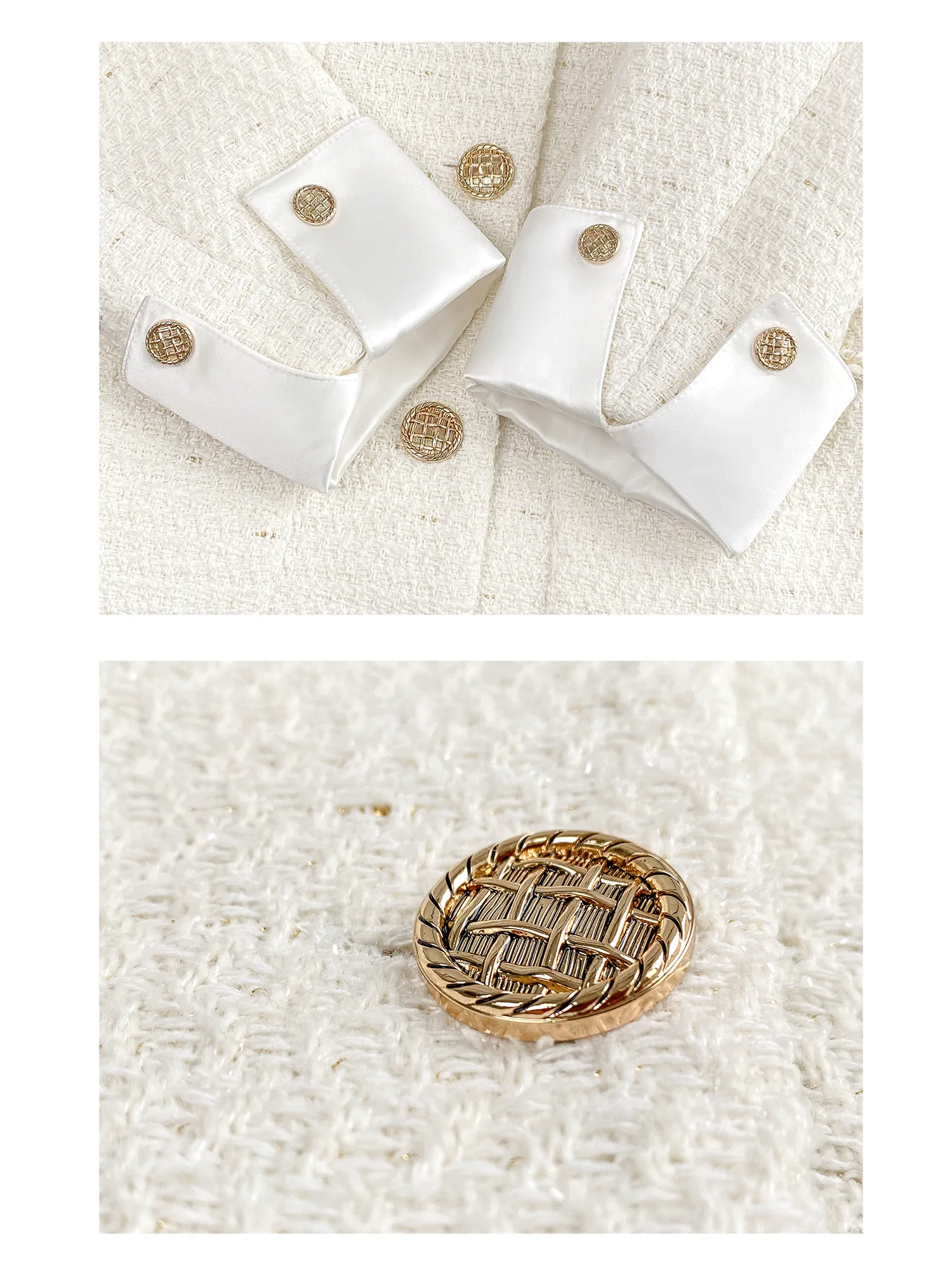 Huanzi new detachable acetate leader wool tweed small fragrance wind coat dress- Ray