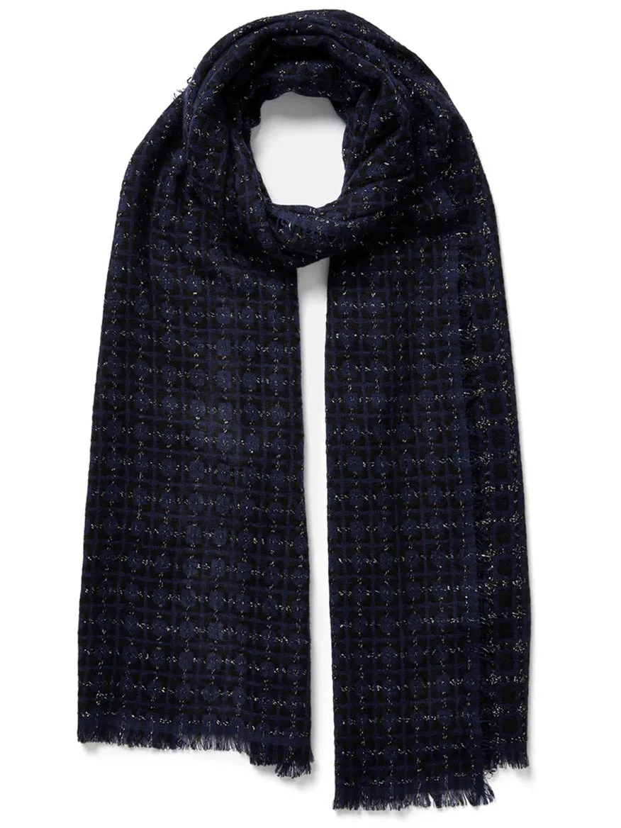 Jane Carr The Tile Scarf in Black/Navy
