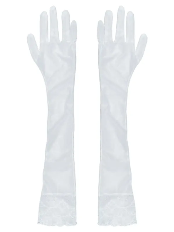 Lace Trim Gothic Punk Gloves