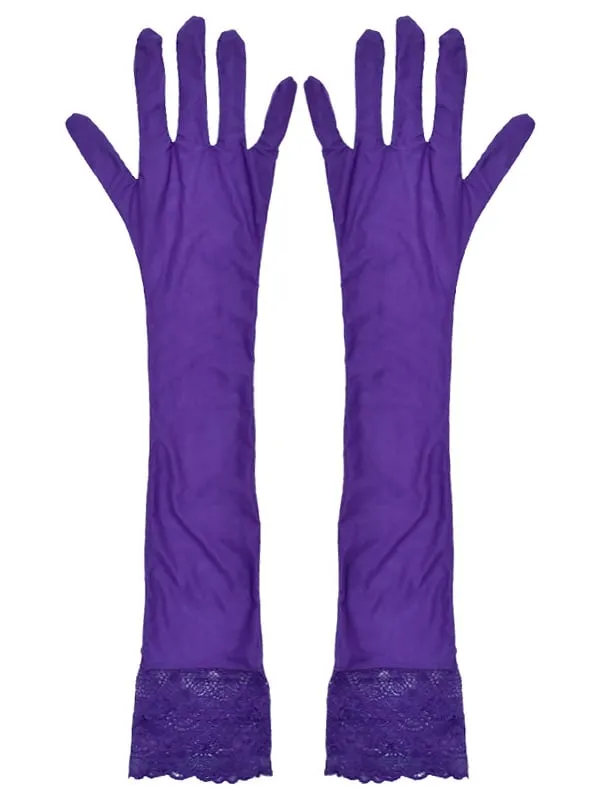 Lace Trim Gothic Punk Gloves