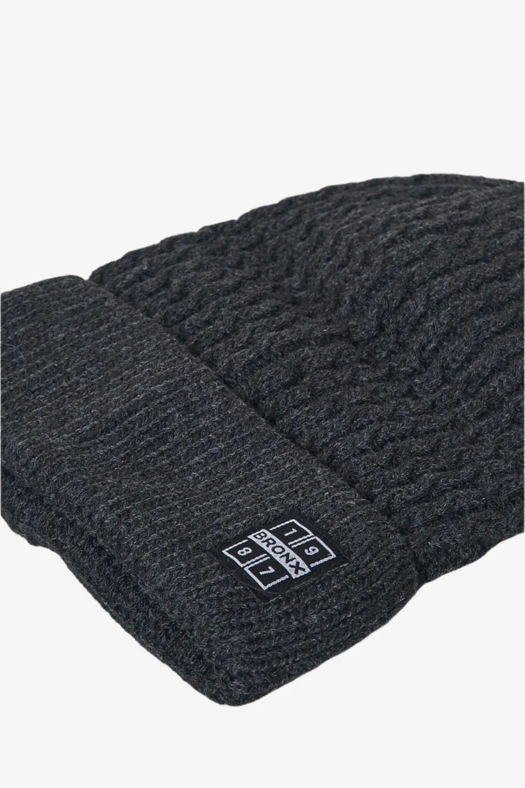 Men Black And  Charcoal Knitted Cap Set Of (2Piece)