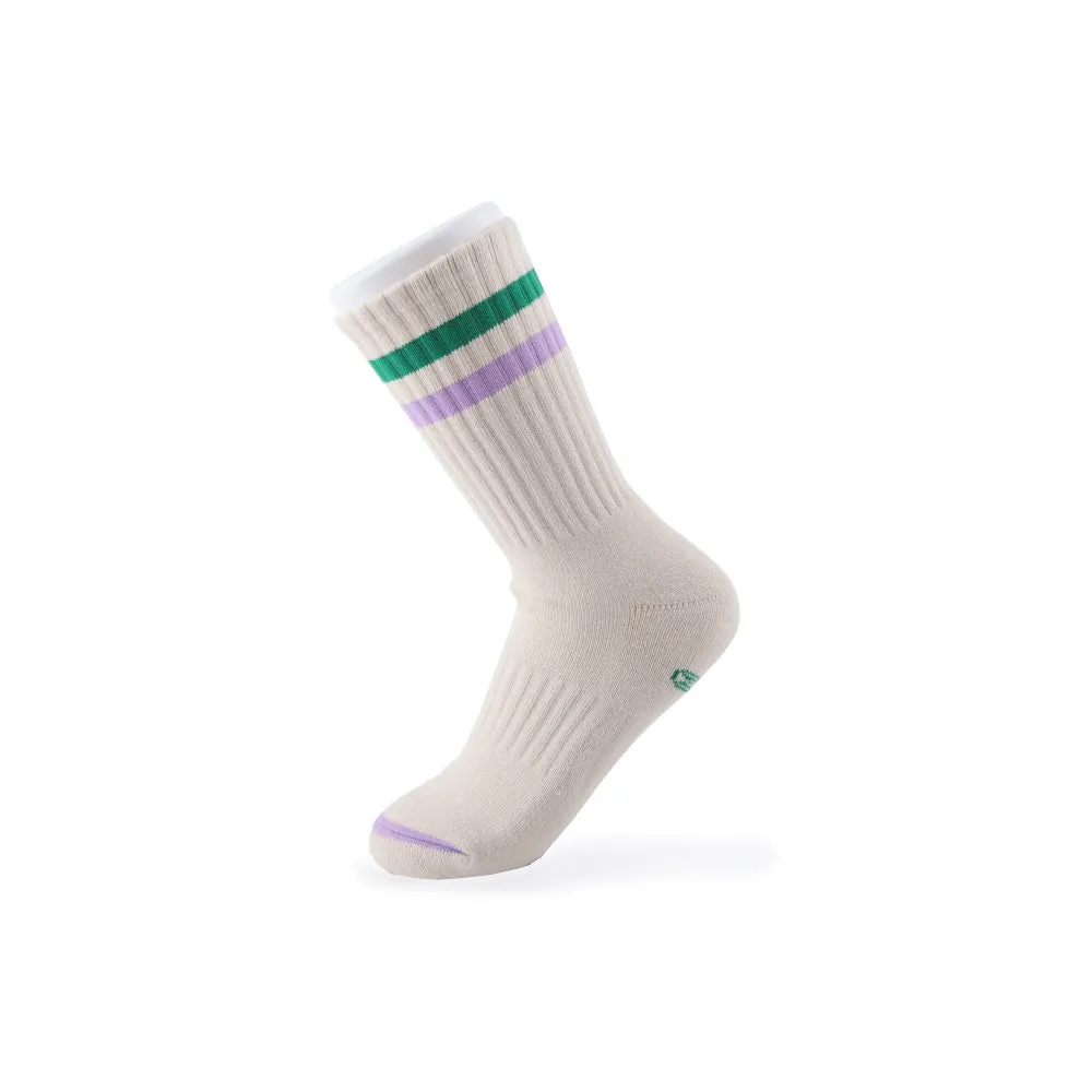 Men's Vintage Stripe Socks - Green, Purple, & Cream