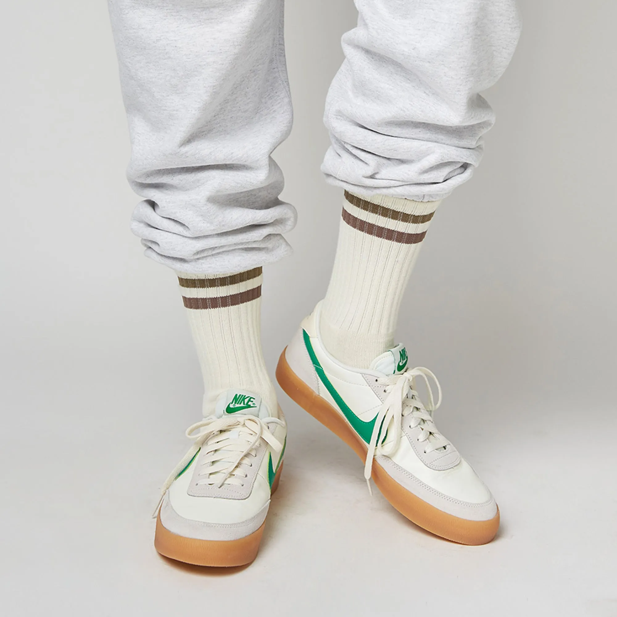 Men's Vintage Stripe Socks - Khaki, Beige, & White