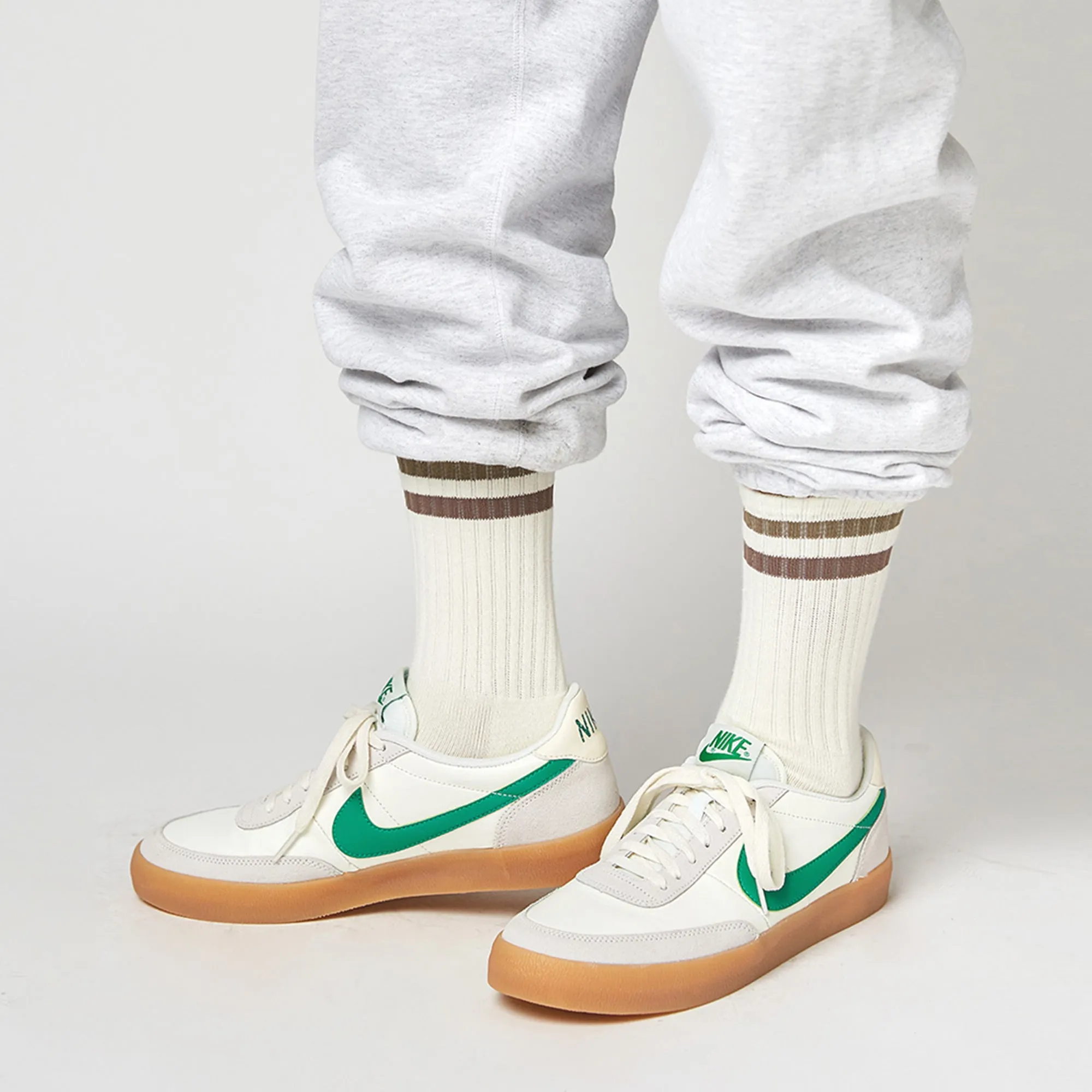 Men's Vintage Stripe Socks - Khaki, Beige, & White