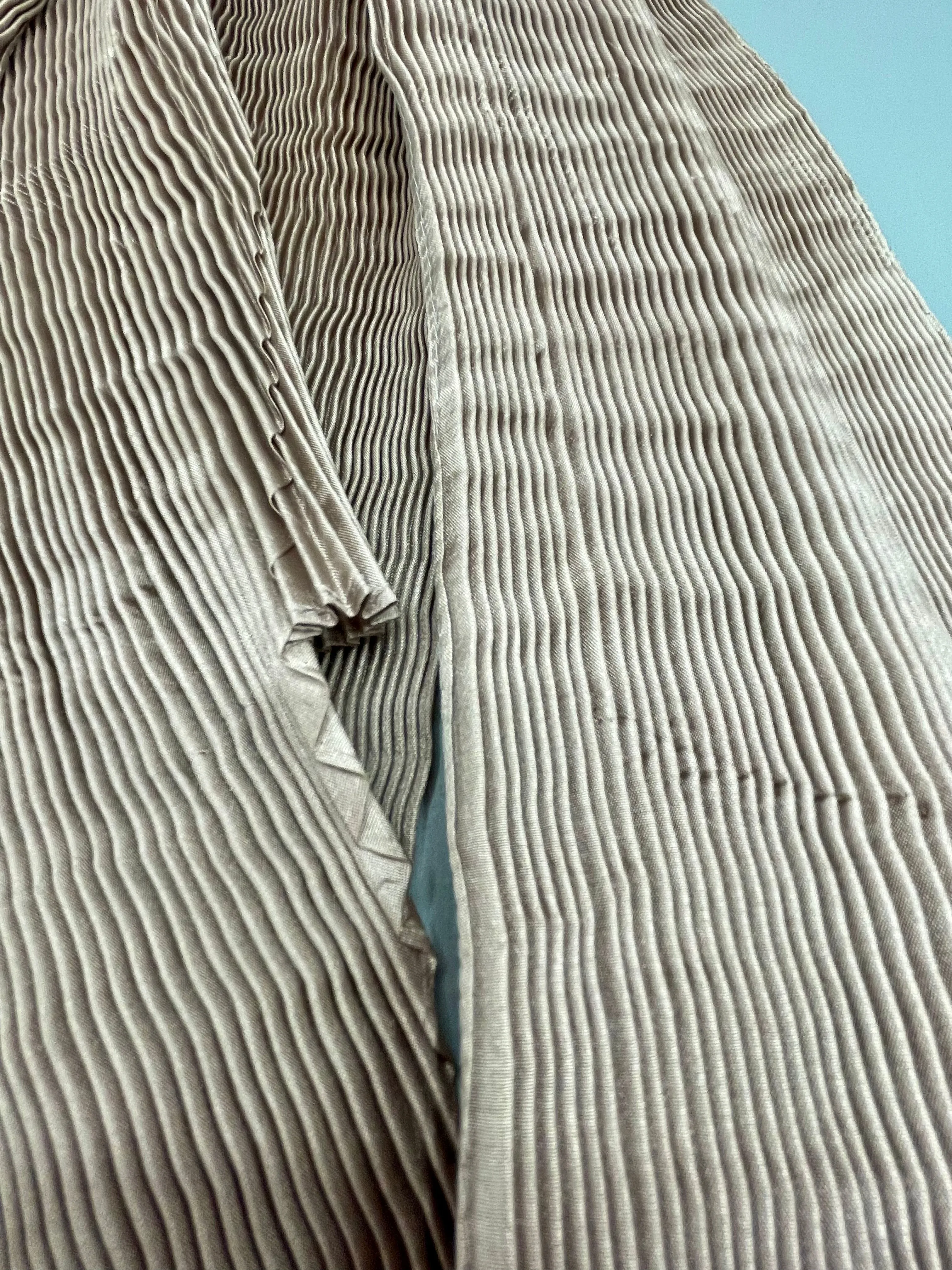 Nawal Gebreel Handmade Scarf Taupe Amro Pleat Scarf/Cravat