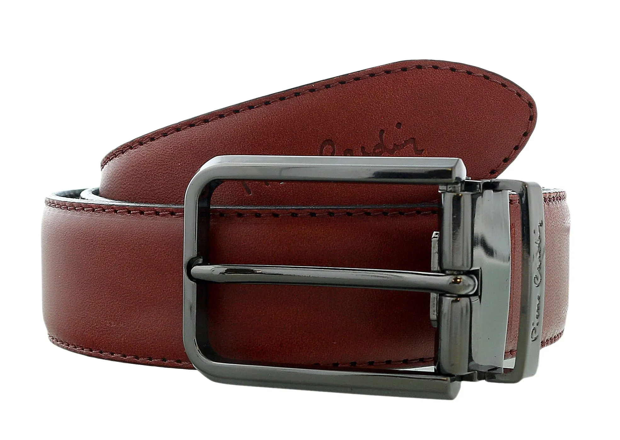 Pierre Cardin Burgundy Smooth Classic D-Ring Adjustable Belt Adjustable Mens Belt-