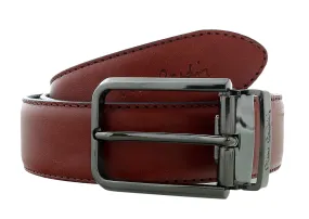 Pierre Cardin Burgundy Smooth Classic D-Ring Adjustable Belt Adjustable Mens Belt-