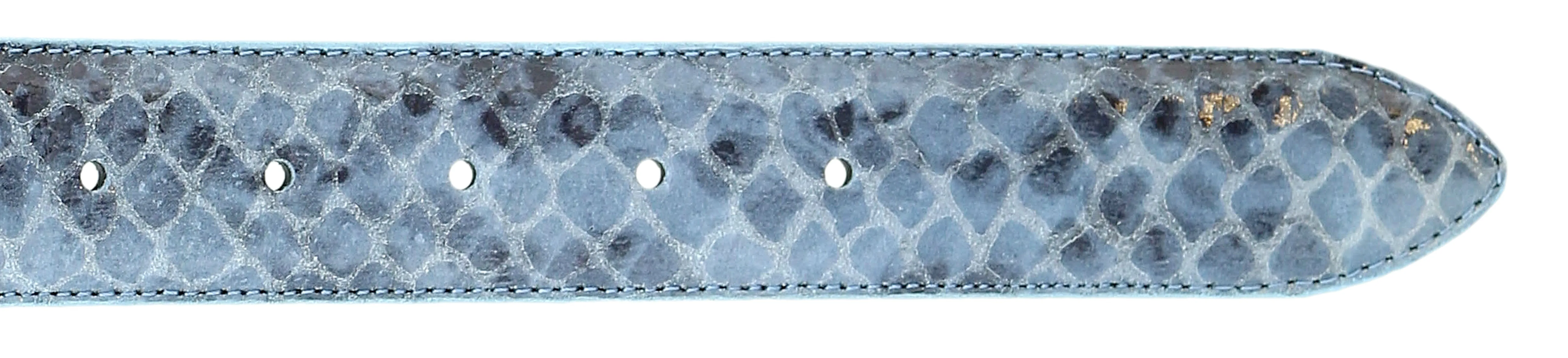 Pierre Cardin Sky Blue Python Embossed Classic D-Ring Adjustable Belt Adjustable Mens Belt-