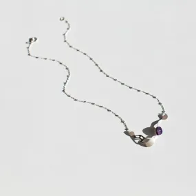 Seaweed Collar Necklace in Brushed Silver
