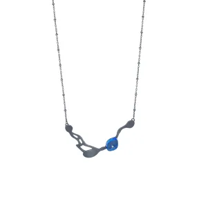 Seaweed Collar Necklace in Oxidized Silver
