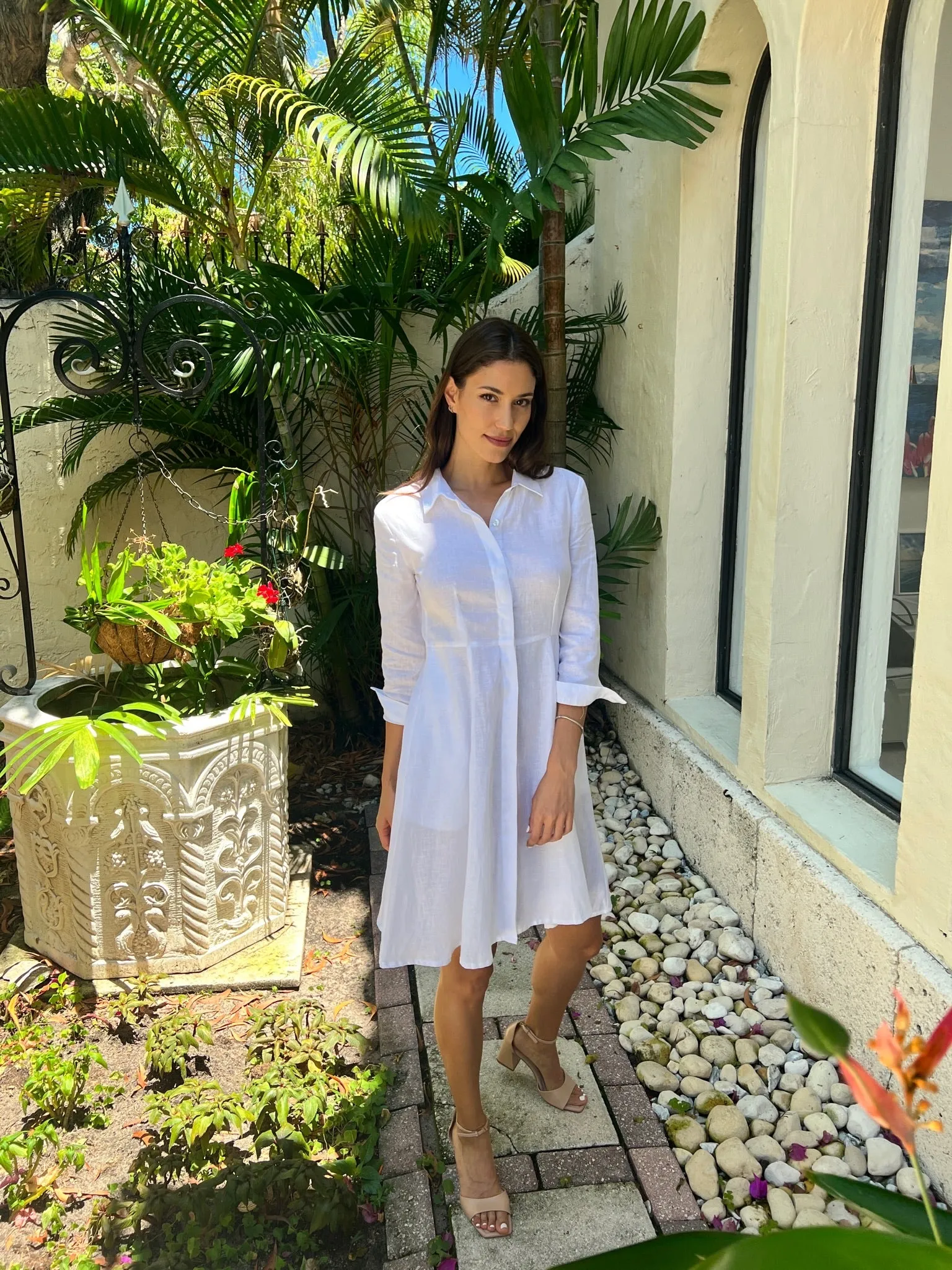 Shirt Dress Mini Linen Finta