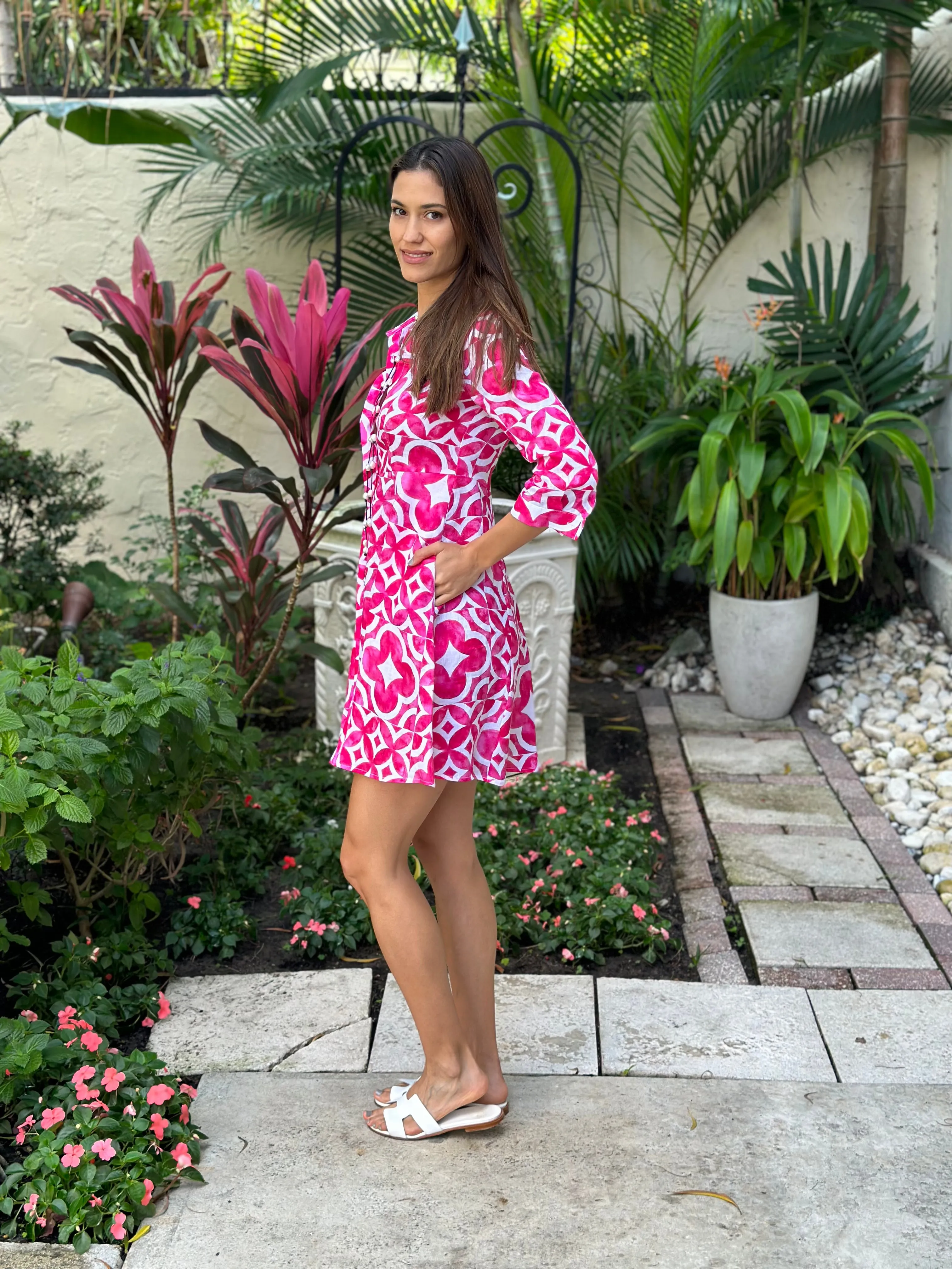 Shirt Dress Mini Linen Finta