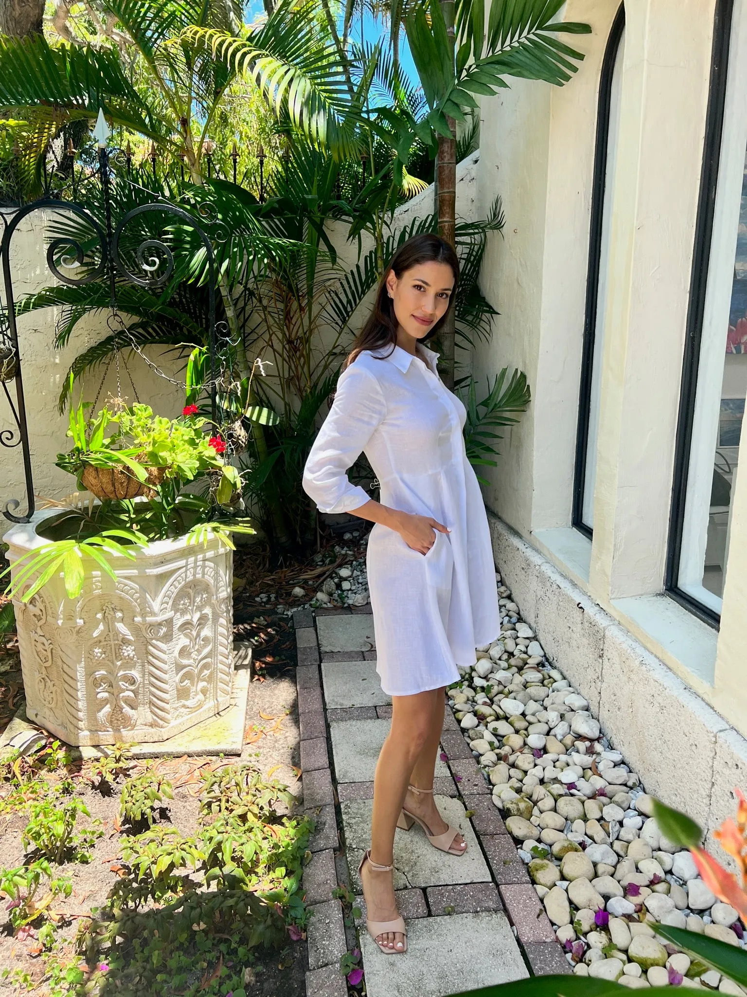 Shirt Dress Mini Linen Finta