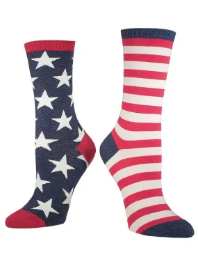 Unmatched Vintage Stars and Stripes Socks (Women's)