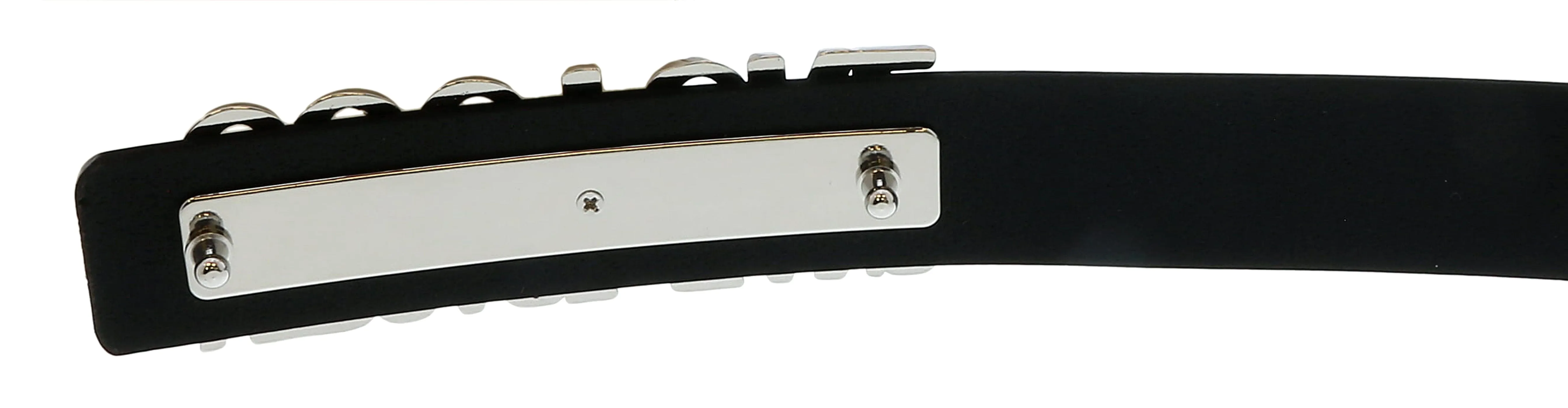 Versace Jeans Couture Black/Nickel  Lettering Buckle Leather Belt-