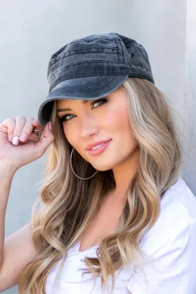 Vintage Distressed Stylish Fashion Cadet Hat Cap